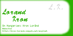 lorand kron business card